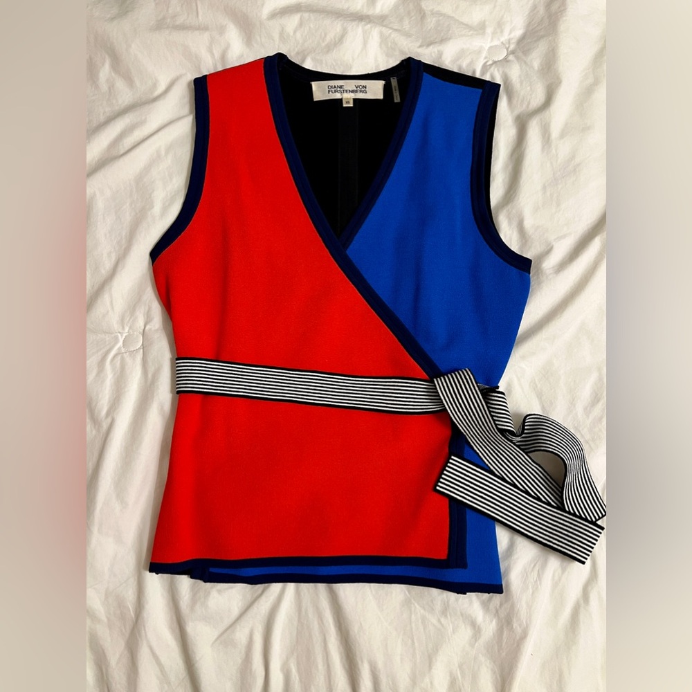 Diane Von Furstenberg Authentic Color Block Wrap … - image 6